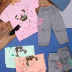 تیشرت شلوارک دخترانه ملانژ