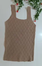 تاپ بافت لوزی رنگ نسکافه ای روشن